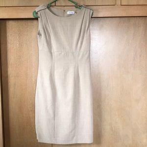 Calvin Klein tan/cream sheath dress